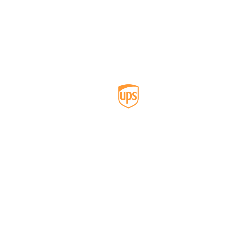 door-to-door shipping icon with UPS and truck symbol