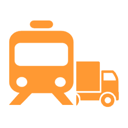 Inland trucking and rail freight icon