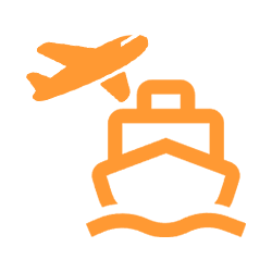 Icon representing sea and air freight